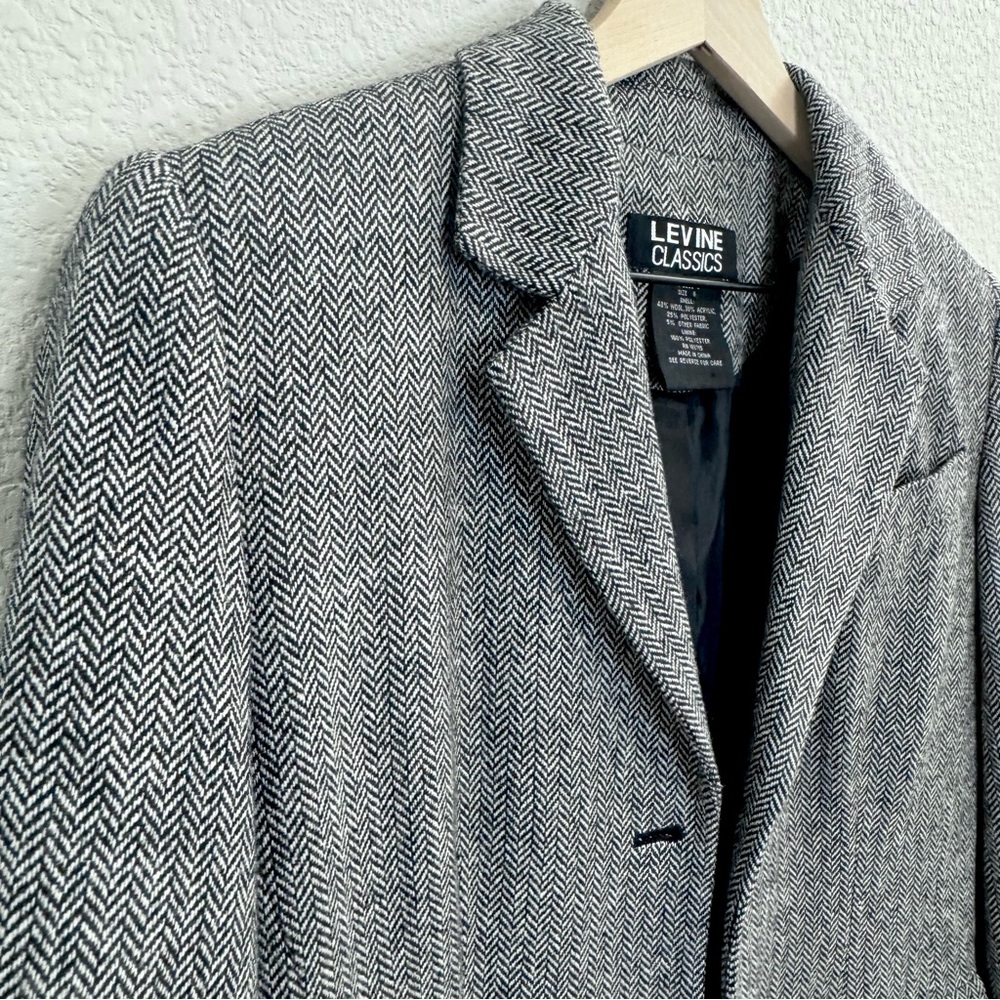 Larry Levine Classics Wool Blend Herringbone Blaz… - image 5